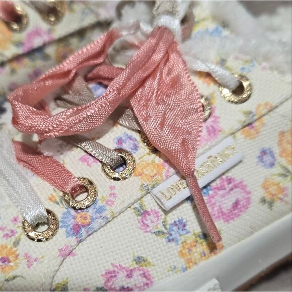 Superga x LoveShackFancy 2750 Flower Fringed Sneakers Sz 8 - Picture 6 of 16